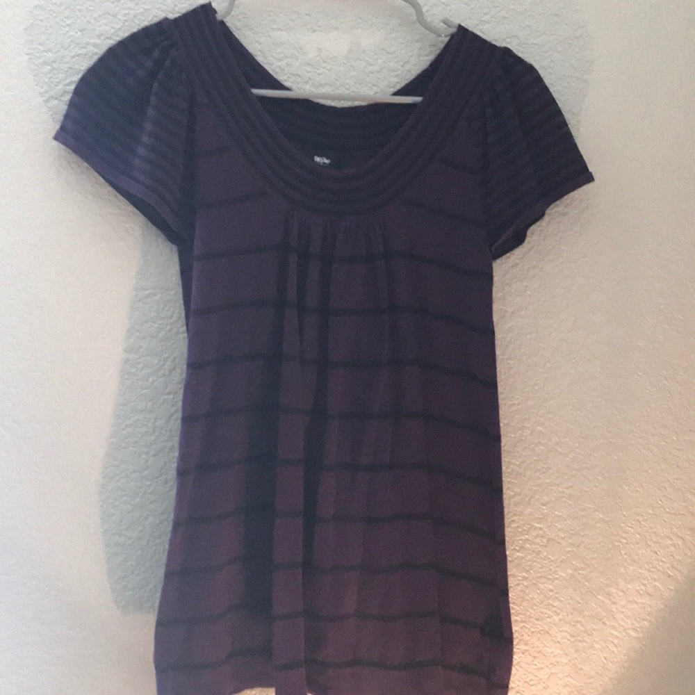 Purple and black striped top